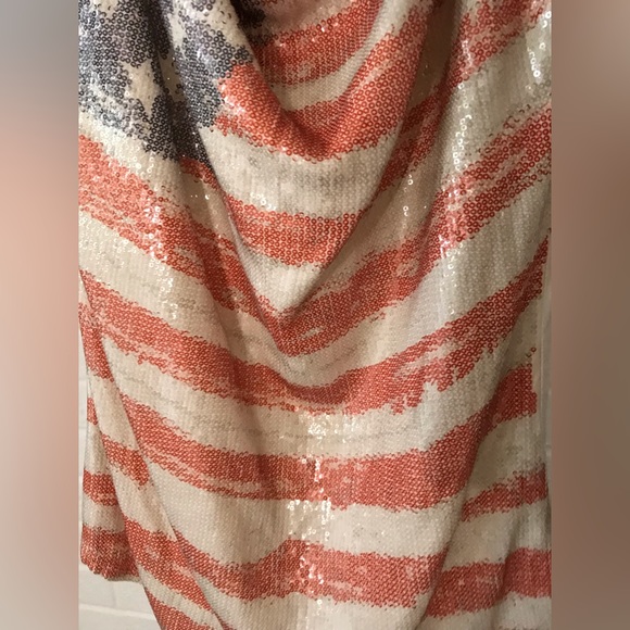 American Flag Stylish & Patriotic Sequin Shirt - Picture 4 of 7